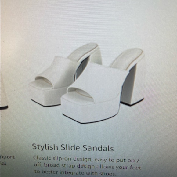 Womens Open Toe Wedge Platform Slide Sandals NWOT - Picture 8 of 9